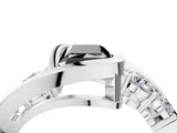 White gold Bezel Set Fancy Black Radiant Cut Diamond Split Shank Ring_52