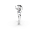 White gold Bezel Set Fancy Black Round Cut Diamond Split Shank Ring_20