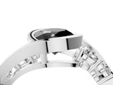 White gold Bezel Set Fancy Black Round Cut Diamond Split Shank Ring_4