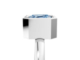White gold Bezel Set Fancy Blue Asscher Cut Solitaire Engagement Ring with Classic Band_5