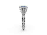 White gold Bezel Set Fancy Blue Asscher  Diamond Milgrain Pave Engagement Ring_20