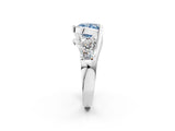 White gold Bezel Set Fancy Blue Cushion Cut Diamond Split Shank Ring_26