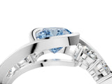 White gold Bezel Set Fancy Blue Cushion Cut Diamond Split Shank Ring_28