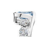 White gold Bezel Set Fancy Blue Emerald Cut Diamond Split Shank Ring_17