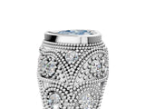 White gold Bezel Set Fancy Blue Heart Cut Diamond Milgrain Band Ring_5