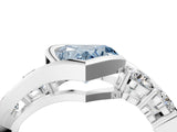White gold Bezel Set Fancy Blue Heart Cut Diamond Split Shank Ring_40