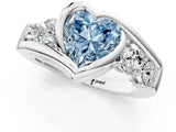 White gold Bezel Set Fancy Blue Heart Cut Diamond Split Shank Ring_49