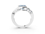 White gold Bezel Set Fancy Blue Heart Cut Diamond Split Shank Ring_51