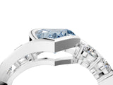 White gold Bezel Set Fancy Blue Heart Cut Diamond Split Shank Ring_52
