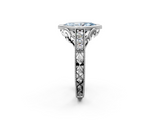 White gold Bezel Set Fancy Blue Marquise  Diamond Milgrain Pave Engagement Ring_35