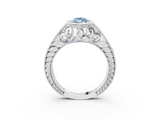 White gold Bezel Set Fancy Blue Marquise  Diamond Milgrain Pave Engagement Ring_36