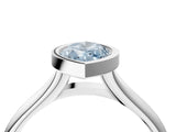 White gold Bezel Set Fancy Blue Marquise  Solitaire Diamond Ring with Smooth Band 5