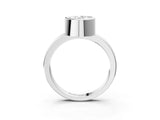 White gold Bezel Set Fancy Blue Oval Cut Solitaire Engagement Ring with Classic Band_3