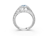 White gold Bezel Set Fancy Blue Oval  Diamond Milgrain Pave Engagement Ring_59