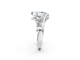 White gold Bezel Set Fancy Blue Pear Cut Diamond Split Shank Ring_35