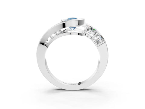 White gold Bezel Set Fancy Blue Pear Cut Diamond Split Shank Ring_36