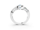 White gold Bezel Set Fancy Blue Pear Cut Diamond Split Shank Ring_45