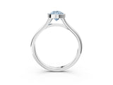White gold Bezel Set Fancy Blue Pear  Cut Solitaire Ring with Tapered Band 3