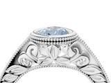 White gold Bezel Set Fancy Blue Pear  Diamond Milgrain Pave Engagement Ring_37