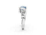 White gold Bezel Set Fancy Blue Princess Cut Diamond Split Shank Ring_20