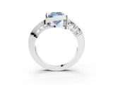 White gold Bezel Set Fancy Blue Princess Cut Diamond Split Shank Ring_51