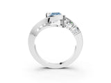 White gold Bezel Set Fancy Blue Radiant Cut Diamond Split Shank Ring_39