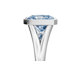 White gold Bezel Set Fancy Blue Radiant  Cut Solitaire Ring with Tapered Band 5