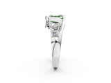 White gold Bezel Set Fancy Green Asscher Cut Diamond Split Shank Ring_26