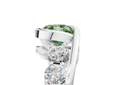 White gold Bezel Set Fancy Green Cushion Cut Diamond Split Shank Ring_35