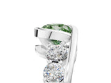 White gold Bezel Set Fancy Green Cushion Cut Diamond Split Shank Ring_53