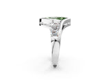 White gold Bezel Set Fancy Green Marquise Cut Diamond Split Shank Ring_50