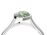 White gold Bezel Set Fancy Green Marquise  Cut Solitaire Ring with Tapered Band 5