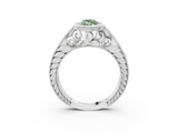 White gold Bezel Set Fancy Green Marquise  Diamond Milgrain Pave Engagement Ring_37