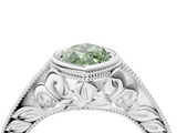 White gold Bezel Set Fancy Green Marquise  Diamond Milgrain Pave Engagement Ring_38