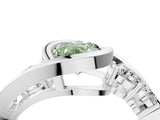 White gold Bezel Set Fancy Green Oval Cut Diamond Split Shank Ring_28