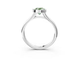 White gold Bezel Set Fancy Green Oval  Solitaire Diamond Ring with Smooth Band 4