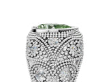 White gold Bezel Set Fancy Green Pear Cut Diamond Milgrain Band Ring_5