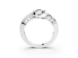 White gold Bezel Set Fancy Green Pear Cut Diamond Split Shank Ring_36