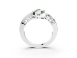 White gold Bezel Set Fancy Green Pear Cut Diamond Split Shank Ring_52