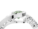 White gold Bezel Set Fancy Green Pear Cut Diamond Split Shank Ring_53