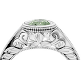White gold Bezel Set Fancy Green Pear  Diamond Milgrain Pave Engagement Ring_37