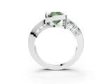 White gold Bezel Set Fancy Green Princess Cut Diamond Split Shank Ring_15