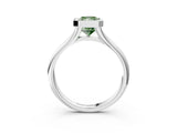 White gold Bezel Set Fancy Green Radiant  Solitaire Diamond Ring with Smooth Band 4