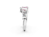 White gold Bezel Set Fancy Pink Asscher Cut Diamond Split Shank Ring_50
