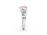 White gold Bezel Set Fancy Pink Cushion Cut Diamond Split Shank Ring_50