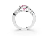 White gold Bezel Set Fancy Pink Cushion Cut Diamond Split Shank Ring_51
