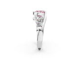 White gold Bezel Set Fancy Pink Cushion Cut Diamond Split Shank Ring_62