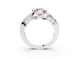 White gold Bezel Set Fancy Pink Cushion Cut Diamond Split Shank Ring_64