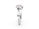 White gold Bezel Set Fancy Pink Cushion  Solitaire Ring with Wide Band 3