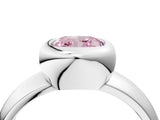 White gold Bezel Set Fancy Pink Cushion  Solitaire Ring with Wide Band 5